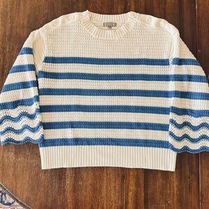 J. Crew Navy and Cream Striped Sweater